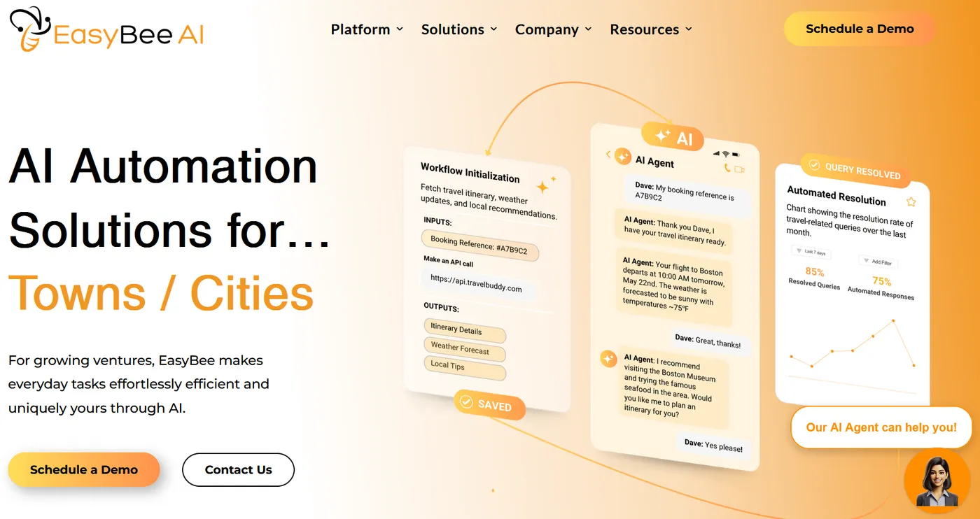 EasyBee AI homepage screenshot