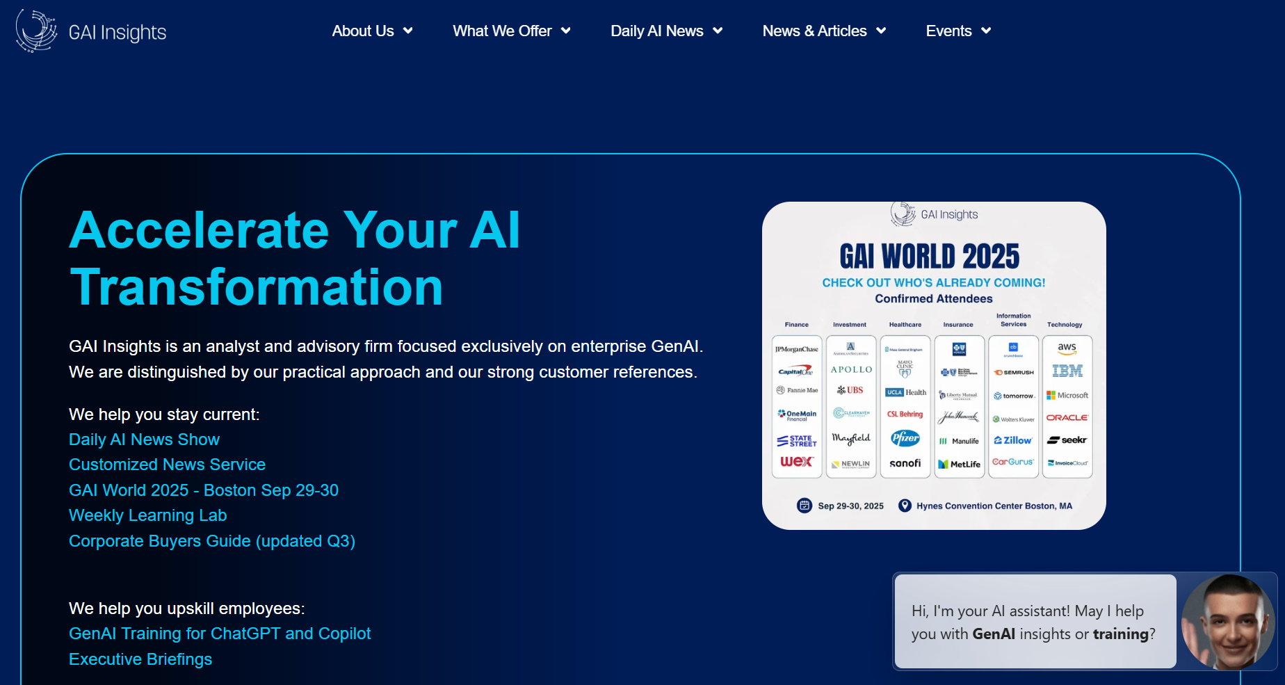 GAI Insights homepage screenshot